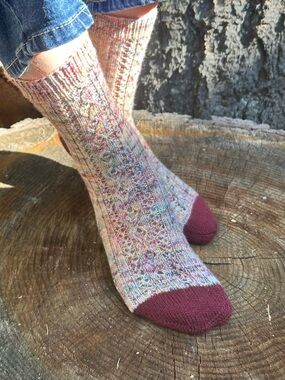 Hand Knit Merino Wool Crew Socks - Women